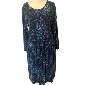 Vintage FADS Floral Maxi Dress XL Pockets